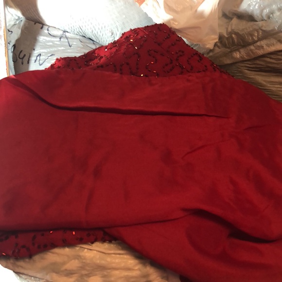 Beautiful Red Beaded Dress - Picture 12 of 12